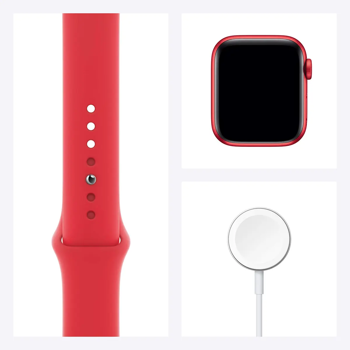Apple Watch Series 6 GPS 40mm Red Aluminum Case with Red Sport Band | Always-On Retina Display - view 7