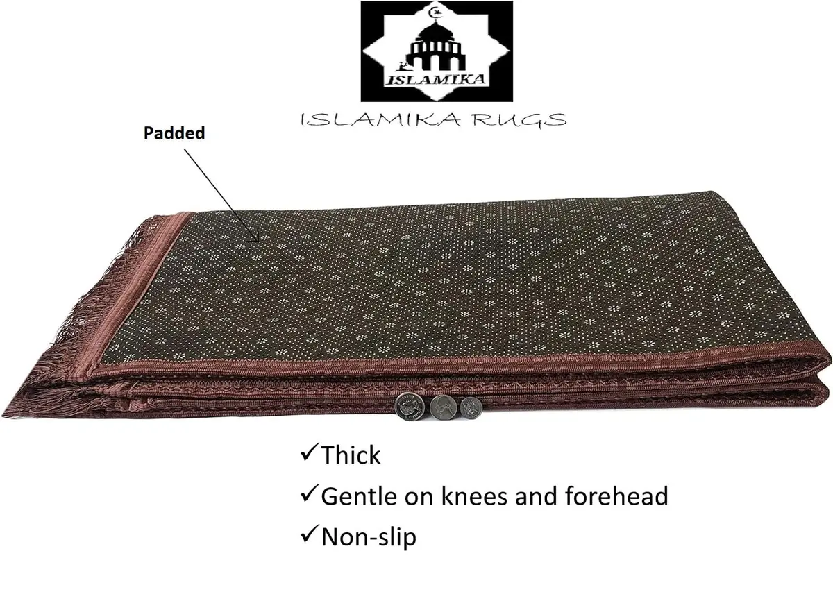 Islamika Prayer Rug Muslim Mat Islamic Thick Large Padded 120cm x 80cm | Luxurious Cotton Padding for Daily Prayer Comfort - view 4