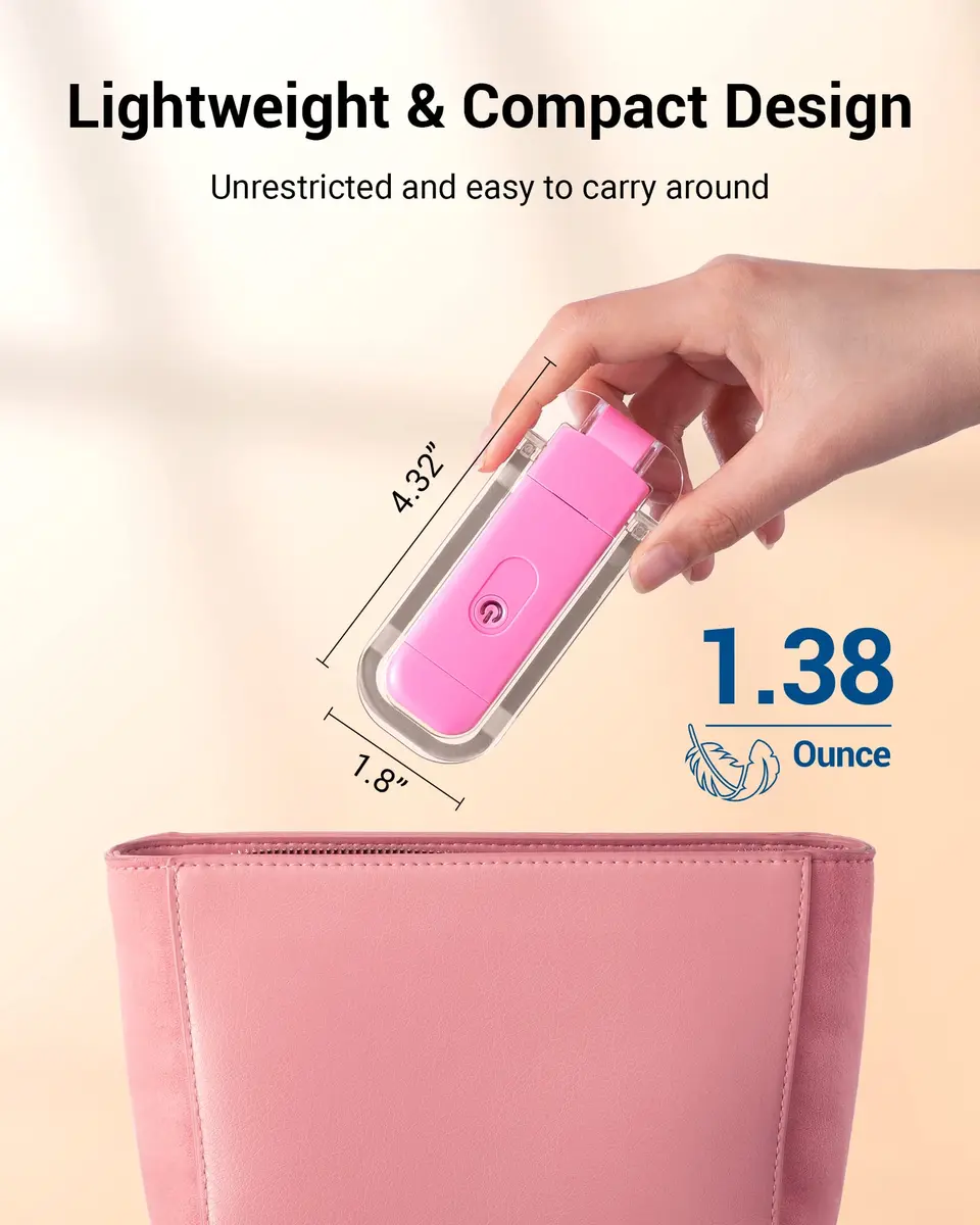 DEWENWILS USB Rechargeable Book Reading Light, LED Clip on Booklight Pink | Eye-Protecting, Portable, 8-Hour Battery - view 7