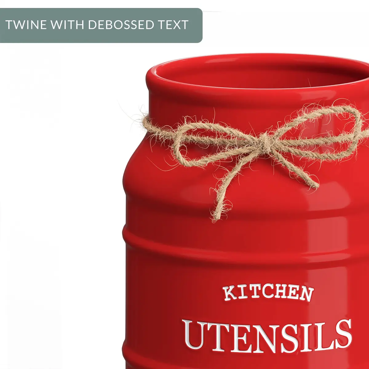 Barnyard Designs Ceramic Kitchen Utensil Holder Countertop 6.75″ (Red) | Rustic Farmhouse Decor - view 8