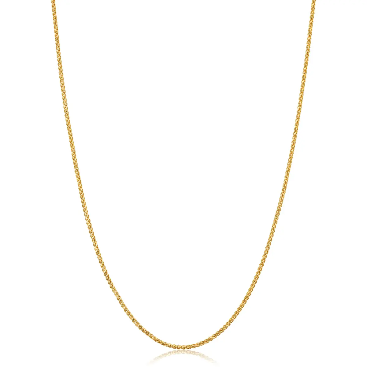 Kooljewelry 14k Yellow Gold Filled 1.2mm Wide Round Wheat Chain Necklace - 30 Inch - main product image