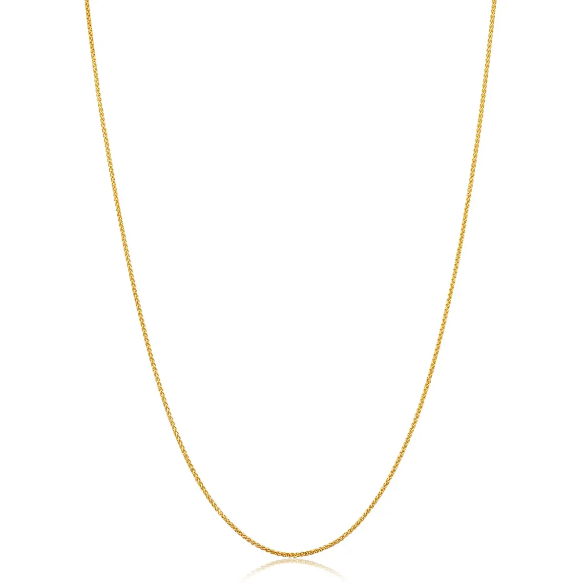 Kooljewelry 14k Yellow Gold Filled Wheat Chain Necklace 20 inch (0.8 mm Width) | Elegant, Durable Gold Jewelry - main product image
