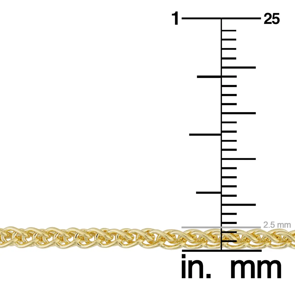 Kooljewelry 14k Yellow Gold Filled Wheat Chain Necklace 2.5mm Width, 36 inch | Elegant, Durable, Affordable Gold Jewelry - view 4