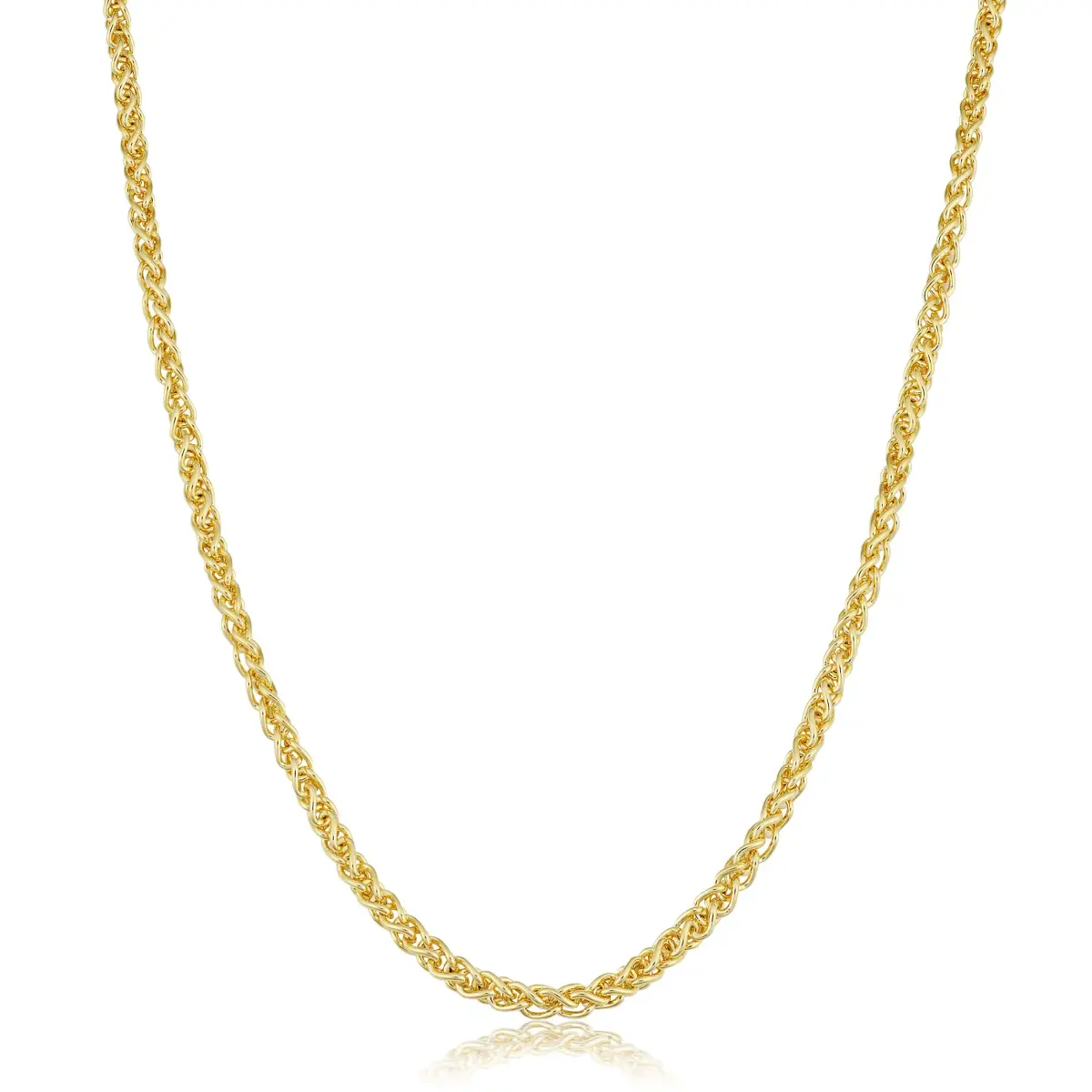 Kooljewelry 14k Yellow Gold Filled Wheat Chain Necklace 2.5mm Width, 36 inch | Elegant, Durable, Affordable Gold Jewelry - main product image