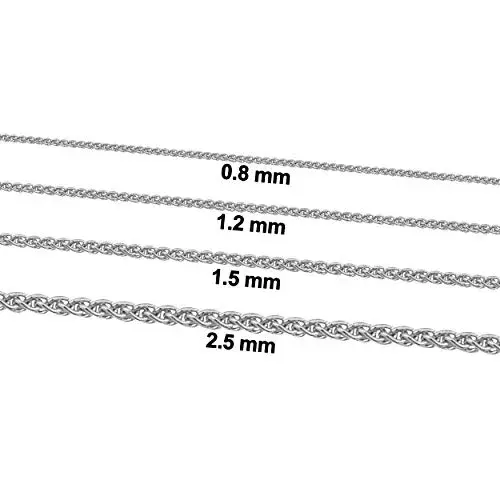 Kooljewelry 14k White Gold Filled 1.2 mm Wide Round Wheat Chain Necklace, 24 Inch - view 2