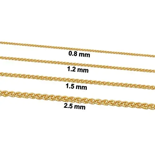 Kooljewelry 14k Yellow Gold Filled 2.5mm Wide Wheat Chain Necklace, 30 Inch - view 2