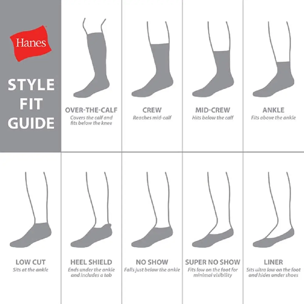 Hanes Men's Max Cushion Crew Socks 6-Pack | Reinforced Heel & Toe, Moisture-Wicking, Odor Control - view 6