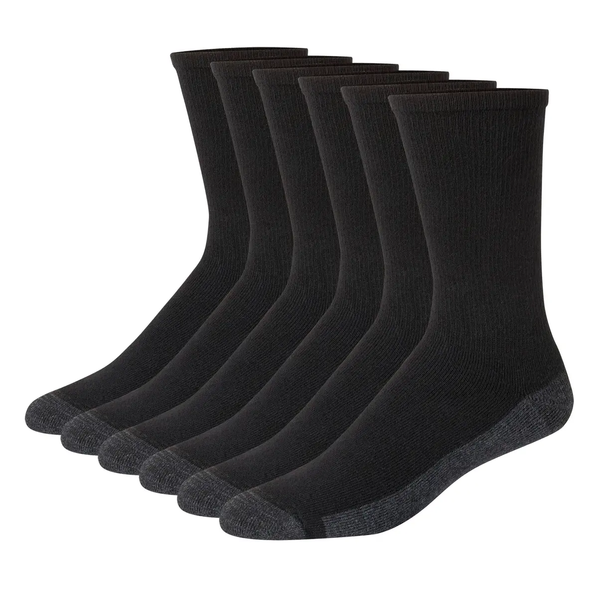 Hanes Mens Max Cushioned Crew Socks 6 Pack | Moisture-Wicking & Odor Control Comfort - main product image