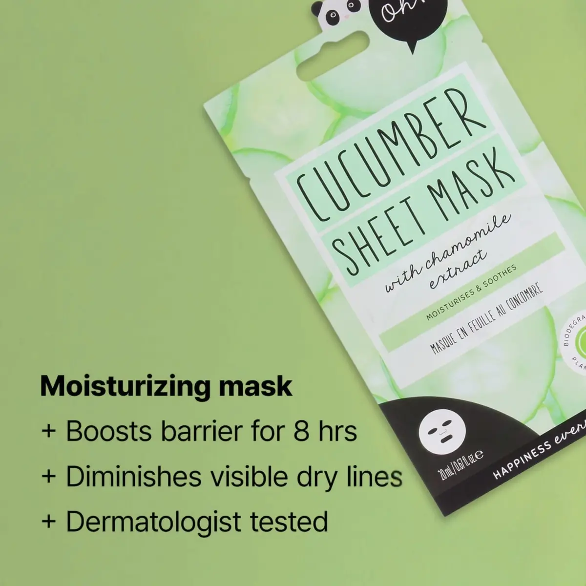 Oh K! Cucumber Sheet Mask | 4g (0.14 oz) | Hydrating & Soothing Face Mask - view 5