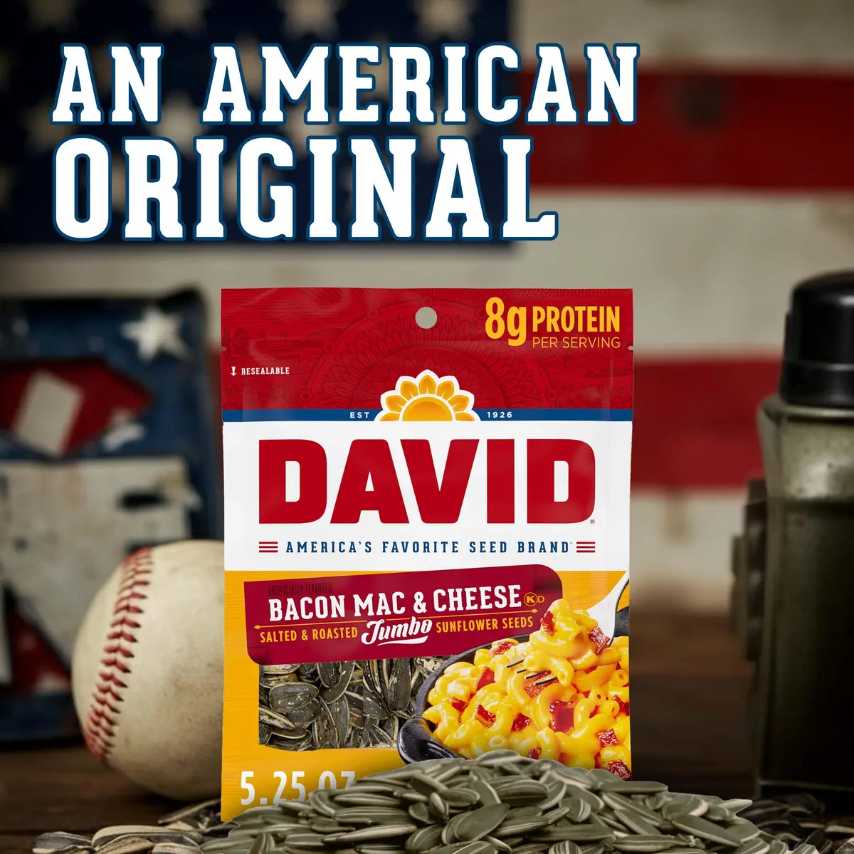 David Jumbo Sunflower Seeds Bacon Mac and Cheese Flavor 5.25 oz | Gluten-Free, Keto Friendly - view 5