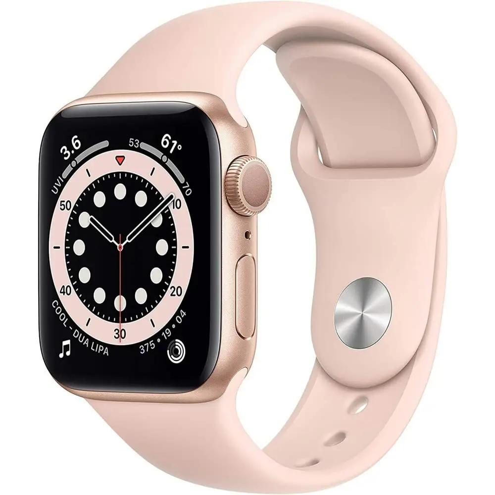 Apple Watch Series 6 (GPS + Cellular, 40mm) - Gold Aluminum Case with Pink Sand Sport Band | Health Monitoring Smartwatch - main product image