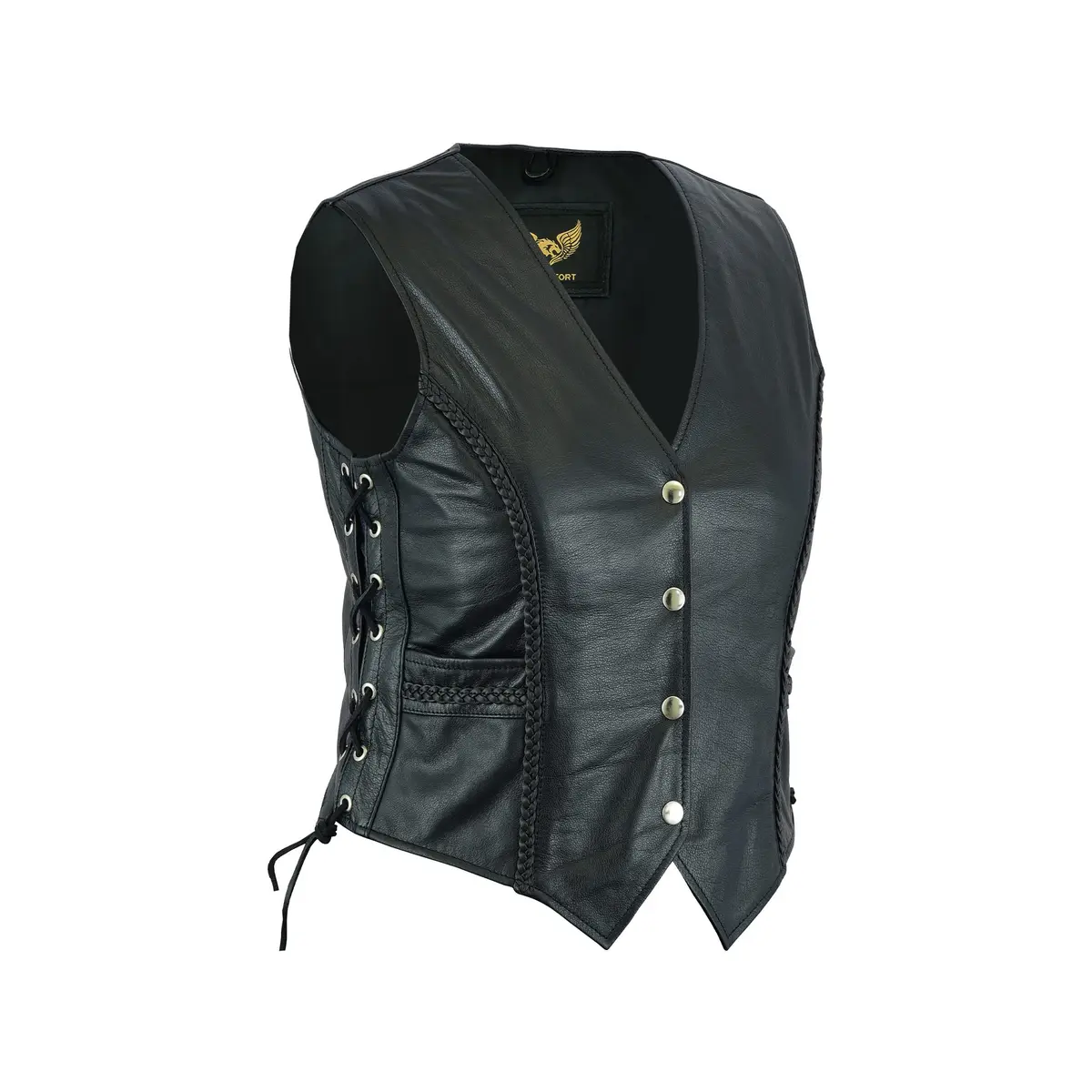 Leatherick Women Top Grain Buffalo Leather Motorcycle Vest | Durable & Stylish (70-120 chars) - main product image