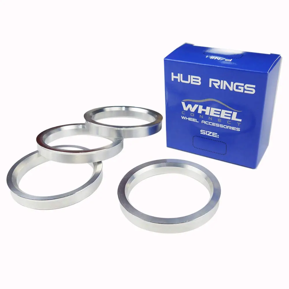 WHEEL CONNECT Hub Centric Rings, 66.6 to 57.1, Aluminium Alloy, Set of 4 | Fix Wheel Vibrations & Improve Fit (100-120 chars) - main product image