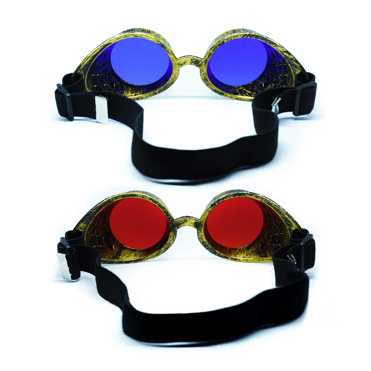 SoJourner Bags Steampunk Goggles 2-Pack | Rainbow Prism Impact-Resistant Lenses (70-120 chars) - view 4