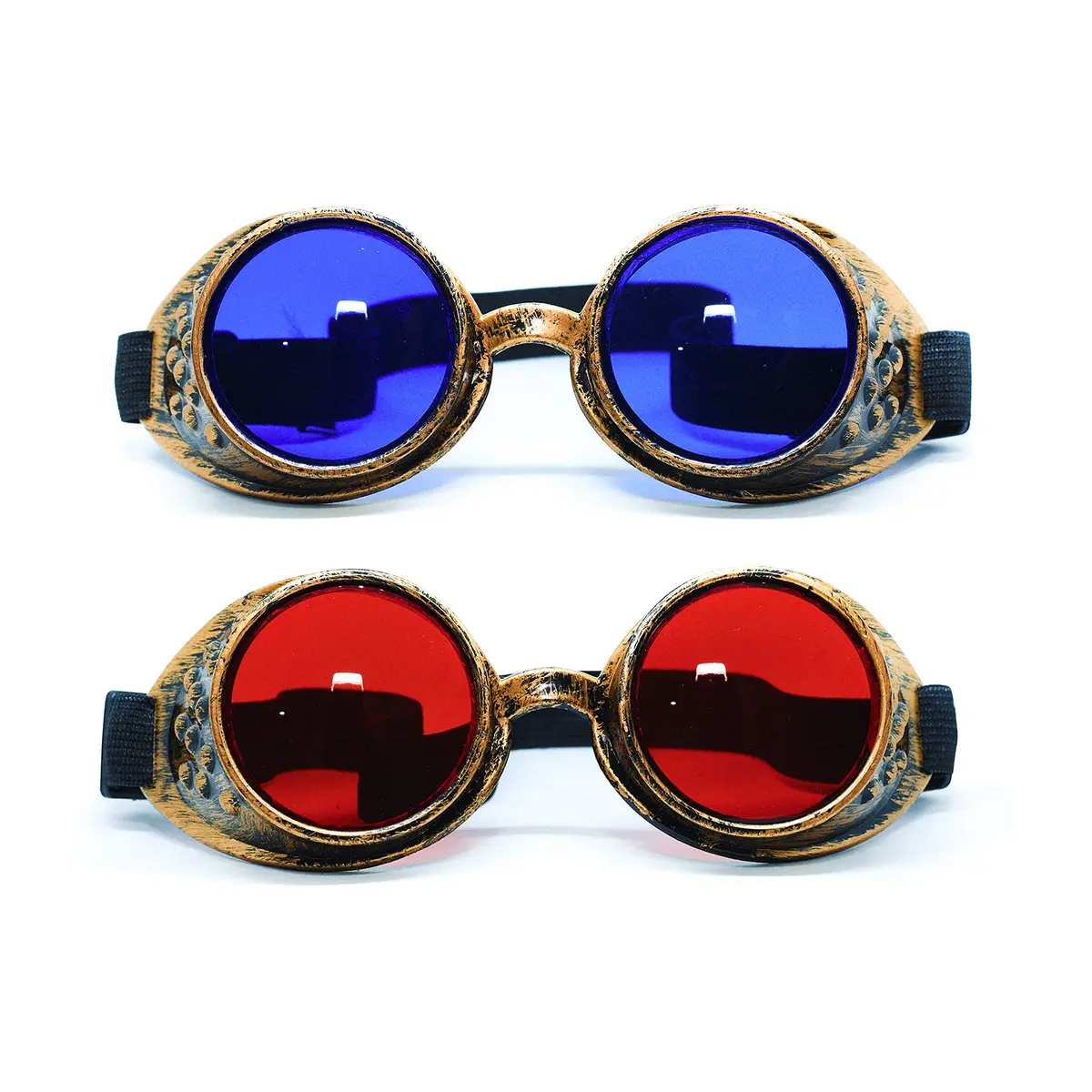 SoJourner Bags Steampunk Goggles 2-Pack | Rainbow Prism Impact-Resistant Lenses (70-120 chars) - main product image
