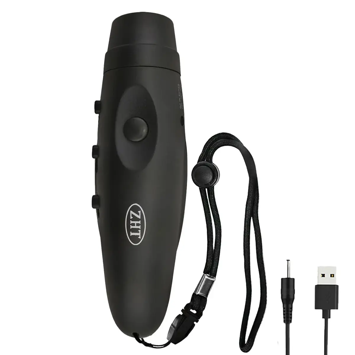 ZHT Electronic Whistle with USB Charging, 3-Tone 120dB Loud, Black | Referee & Coach Handheld - main product image