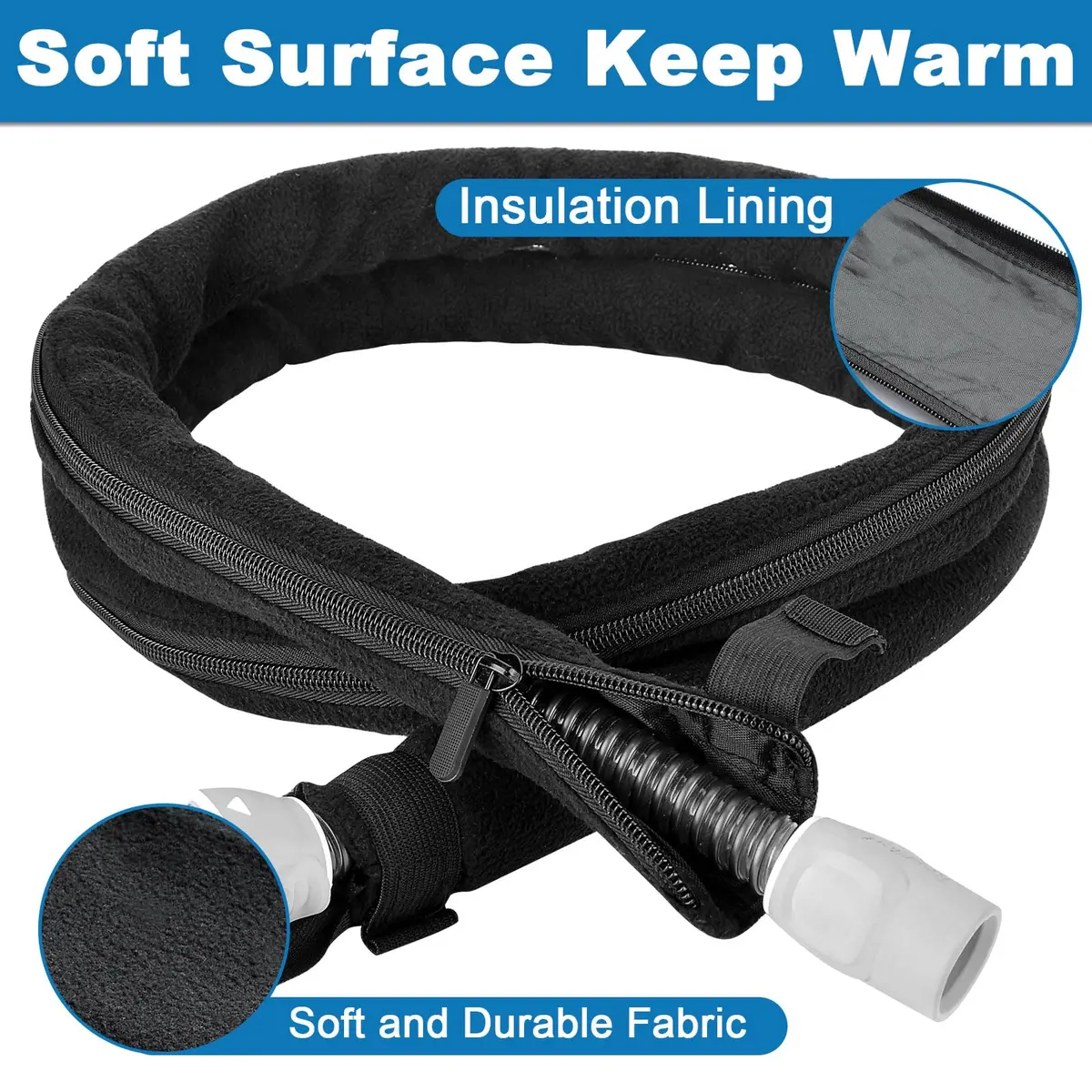 Generturbo 6.4ft Heated CPAP Hose Cover for ResMed AirSense 10/11 | Cat-Proof, Prevents Condensation, Machine Washable - view 4