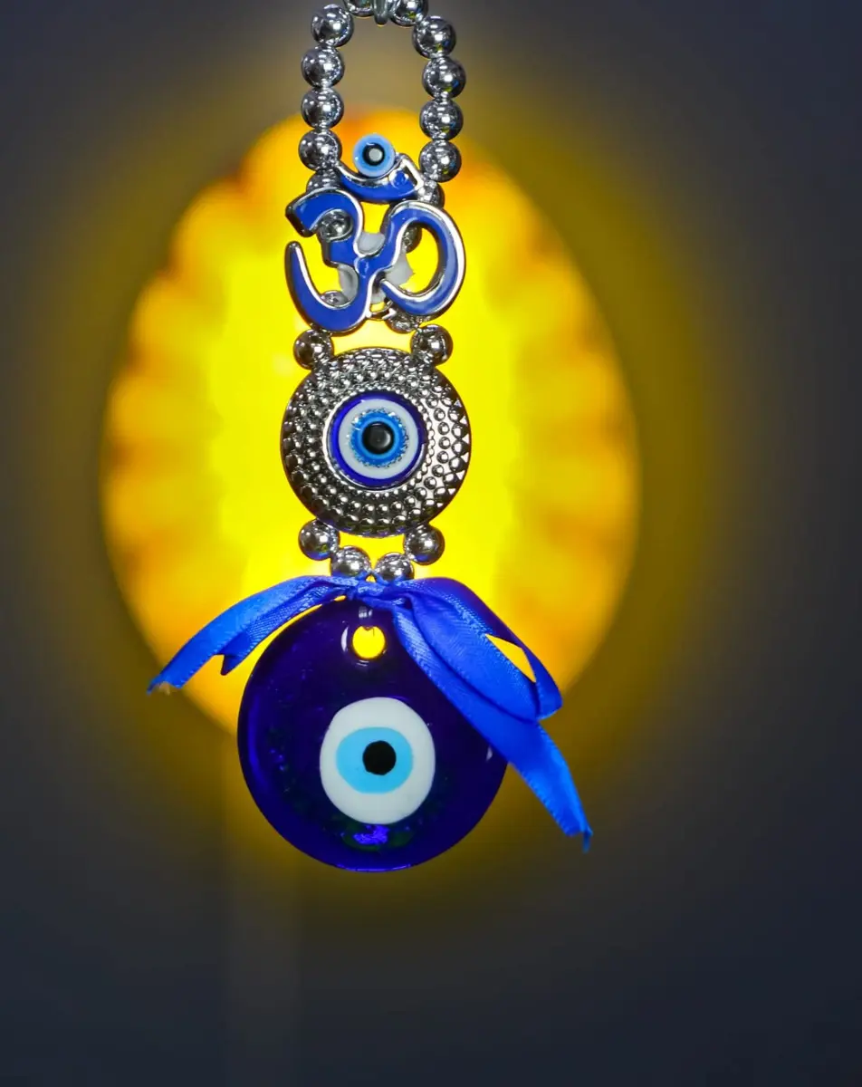 DT DECTONE Metal Om Design Evil Eye Hanging Ornament 22×4×2 cm | Feng Shui Protection Amulet - view 7