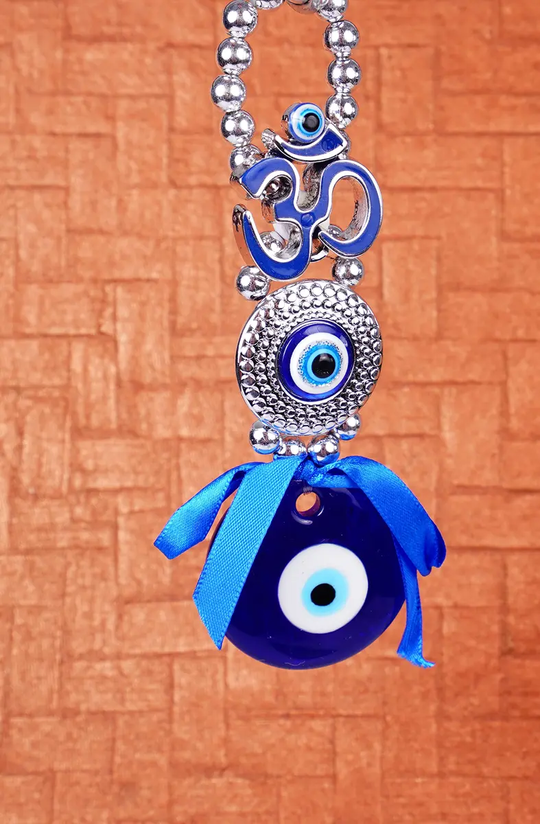 DT DECTONE Metal Om Design Evil Eye Hanging Ornament 22×4×2 cm | Feng Shui Protection Amulet - view 8