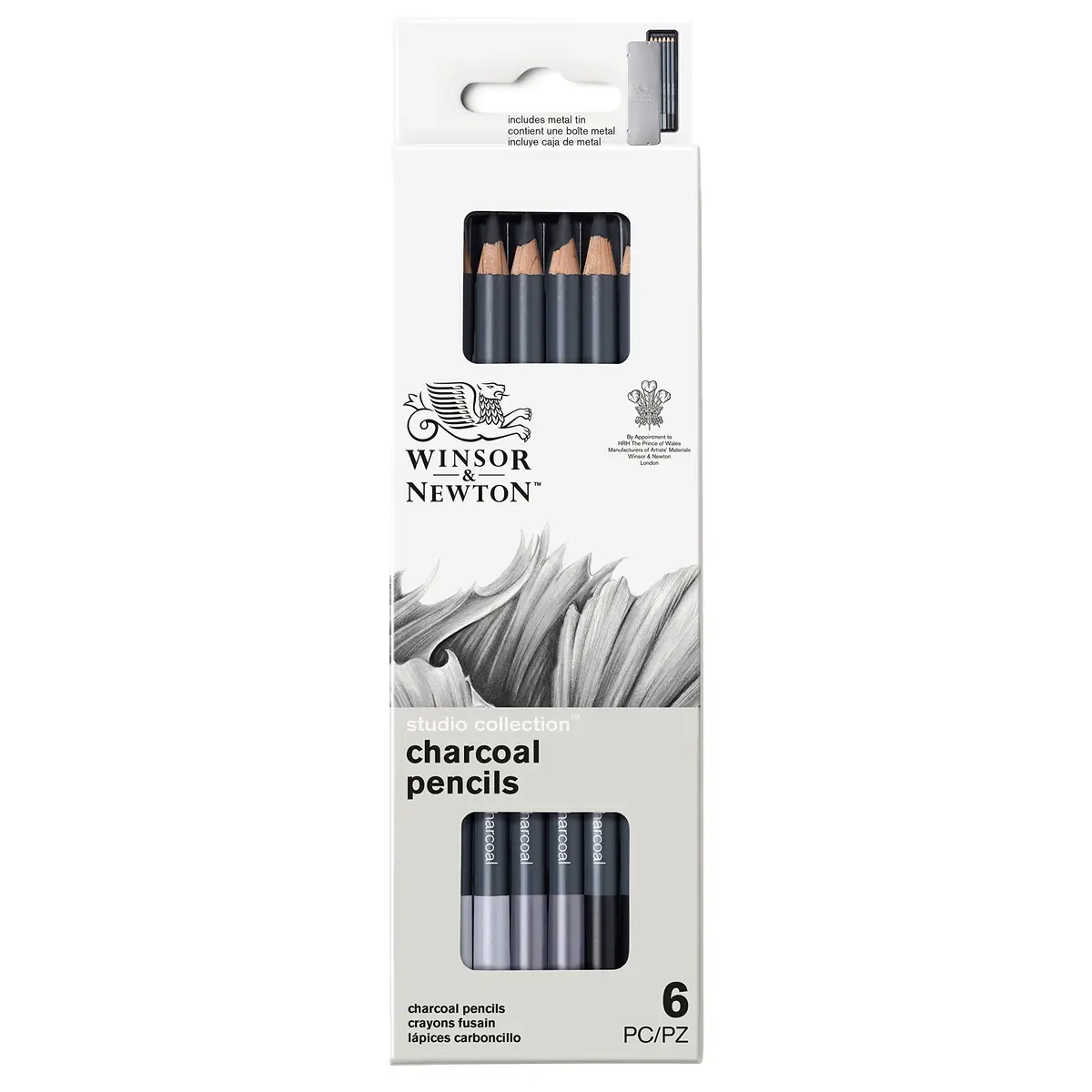 Winsor & Newton Studio Collection Charcoal Pencils, 6 Count (100g / 0.11kg) | ACMI Certified Non-Toxic - view 8