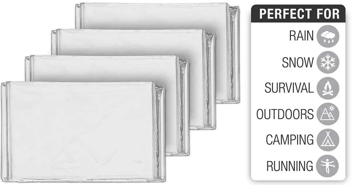 Swiss Safe Emergency Blanket for Camping, Car, First Aid, Survival, 10 Pack | Reflects & Retains 90% Heat - view 3