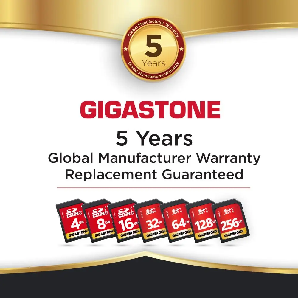 Gigastone 64GB SD Card 5-Pack UHS-I U1 Class 10 SDXC Memory Card 64GB (2.27 oz) | Full HD Video Olympus Digital Camera - view 8