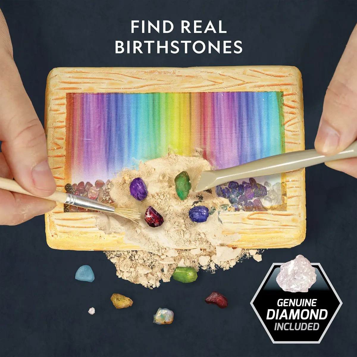 National Geographic Birthstone Dig Kit with 12 Genuine Gemstones & Tools | Ages 8+ - view 2