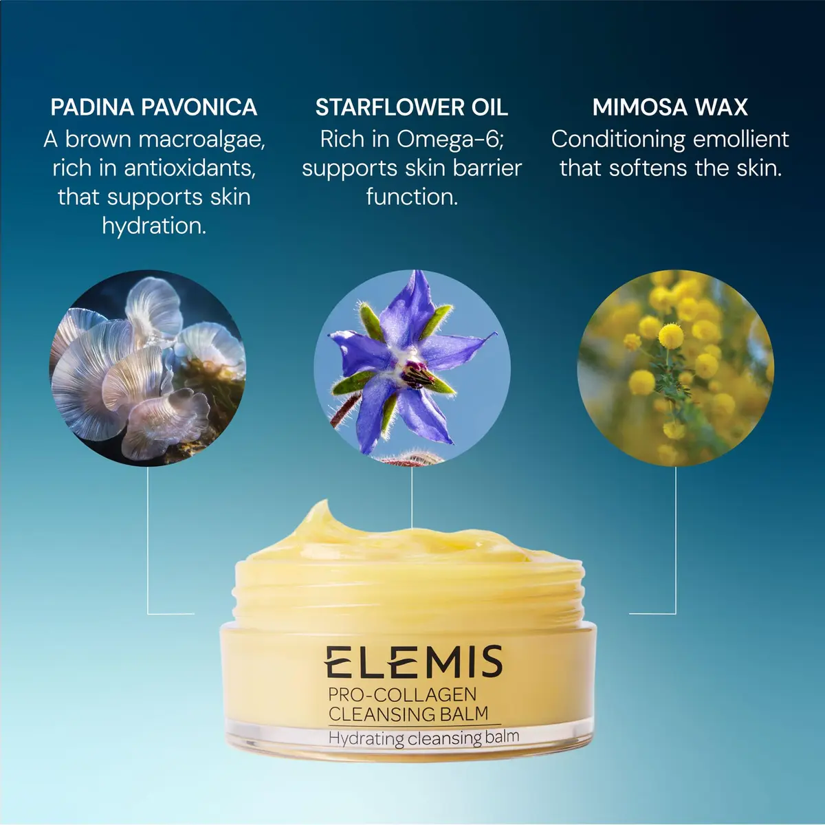ELEMIS Pro-Collagen Cleansing Balm 100g | 3-in-1 Hydrating Facial Cleanser for All Skin Types - view 5