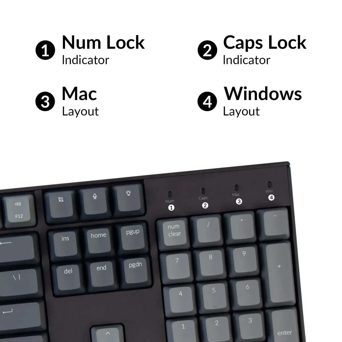 Keychron K10 Full Size Mechanical Keyboard with Super Brown Switches | White LED Backlight, Bluetooth 5.1, USB-C Wired, Mac/Windows Compatible - view 7