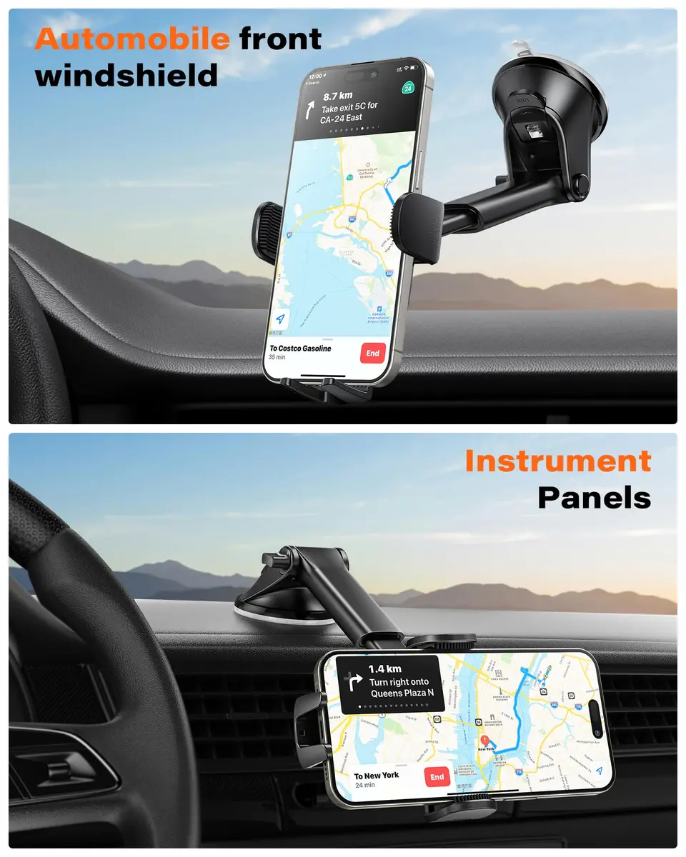 APPS2Car Suction Cup Car Phone Holder for Dashboard & Windshield | 360° Adjustable, Heavy-Duty Grip, Compatible with All Smartphones - view 2