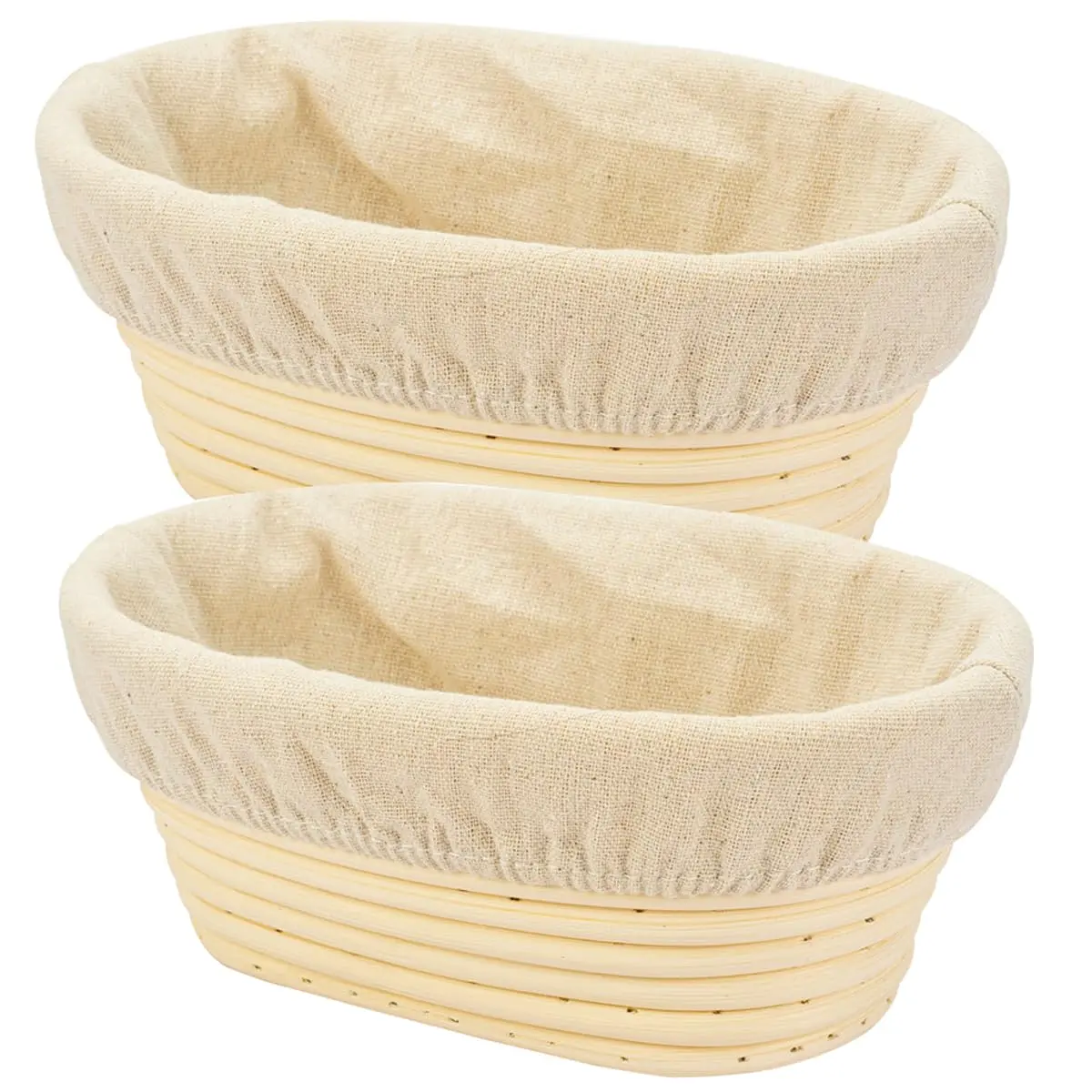 Stormshopping 8 inch Oval Bread Proofing Basket & Liner | Professional & Home Use - main product image