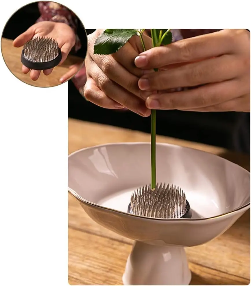alladaga Stainless Steel Pin Flower Frog 60mm (2.4 Inch) | 169 Needles for Floral Arrangement - view 7