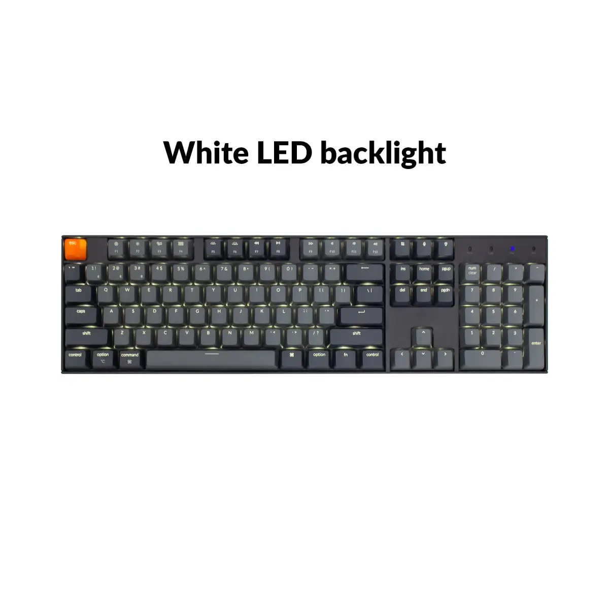 Keychron K10 Full Size Mechanical Gaming Keyboard with White LED Backlight | Mac & Windows Compatible, Super Red Switches, Bluetooth 5.1 & USB-C Wired - view 8