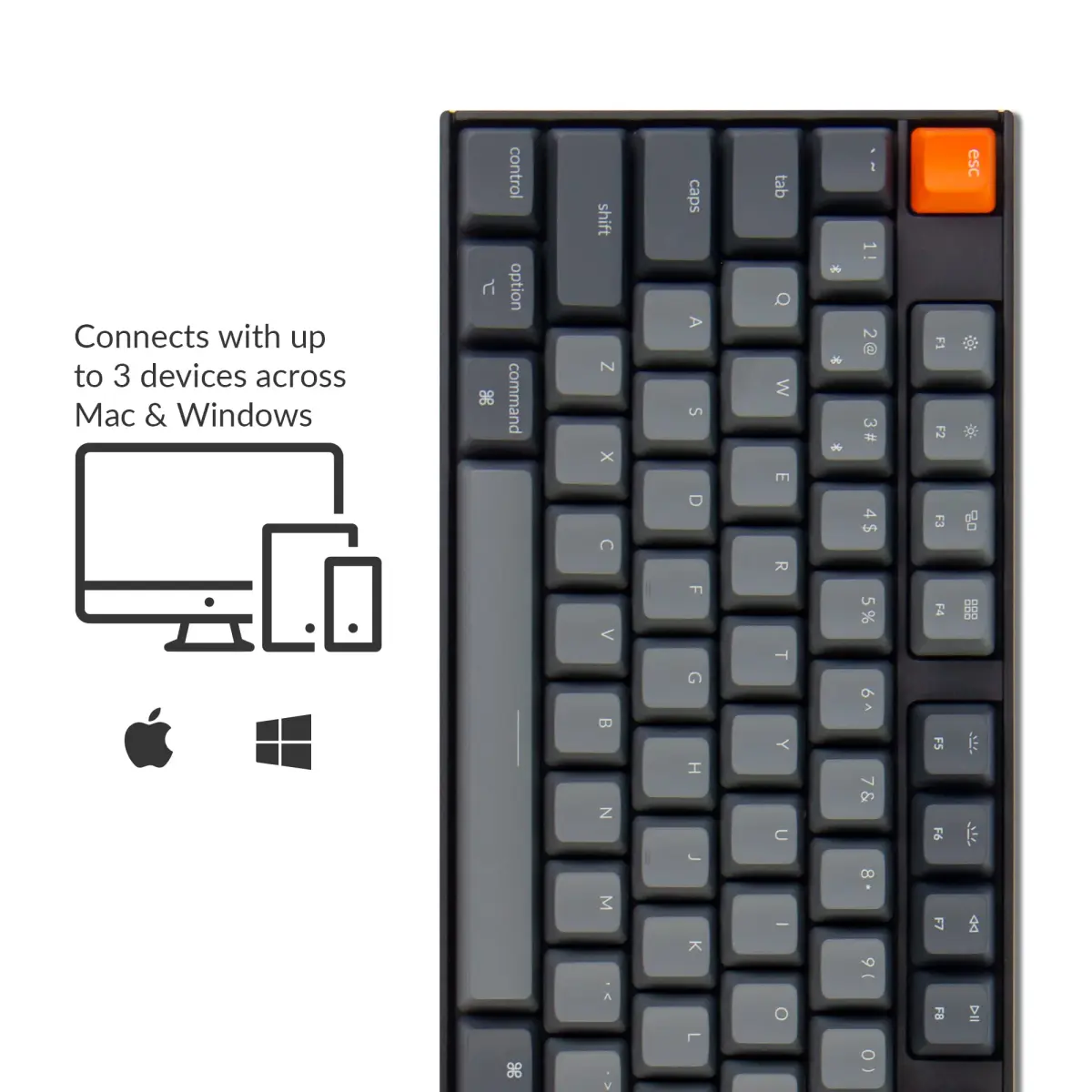 Keychron K10 Full Size Mechanical Gaming Keyboard with White LED Backlight | Mac & Windows Compatible, Super Red Switches, Bluetooth 5.1 & USB-C Wired - view 2