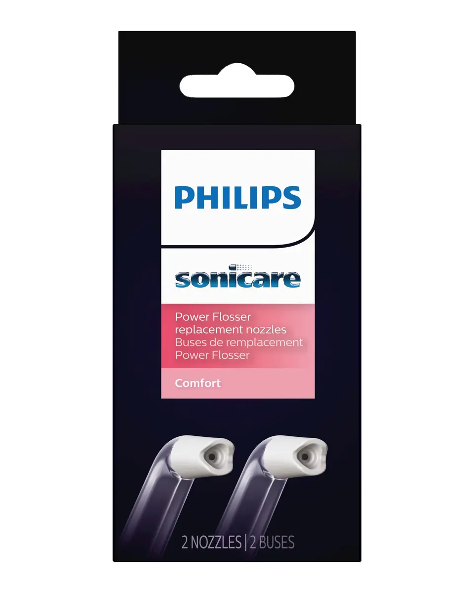 Philips Sonicare Power Flosser Standard Nozzles (F1), 2-Pack, White | Single Stream Water Cleaning - main product image