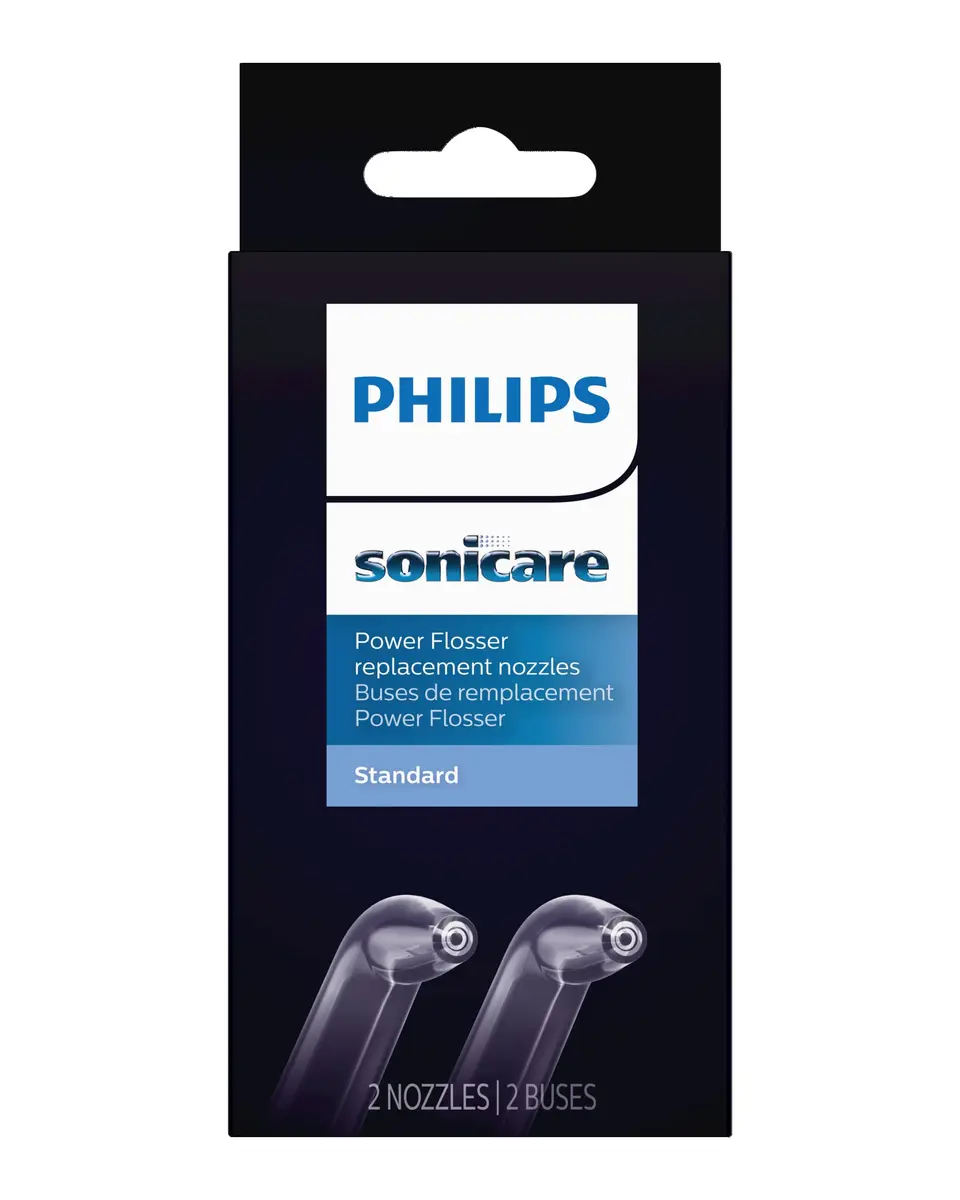 Philips Sonicare Power Flosser Standard Nozzles (F1), 2-Pack, White | Single Stream Water Cleaning - main product image