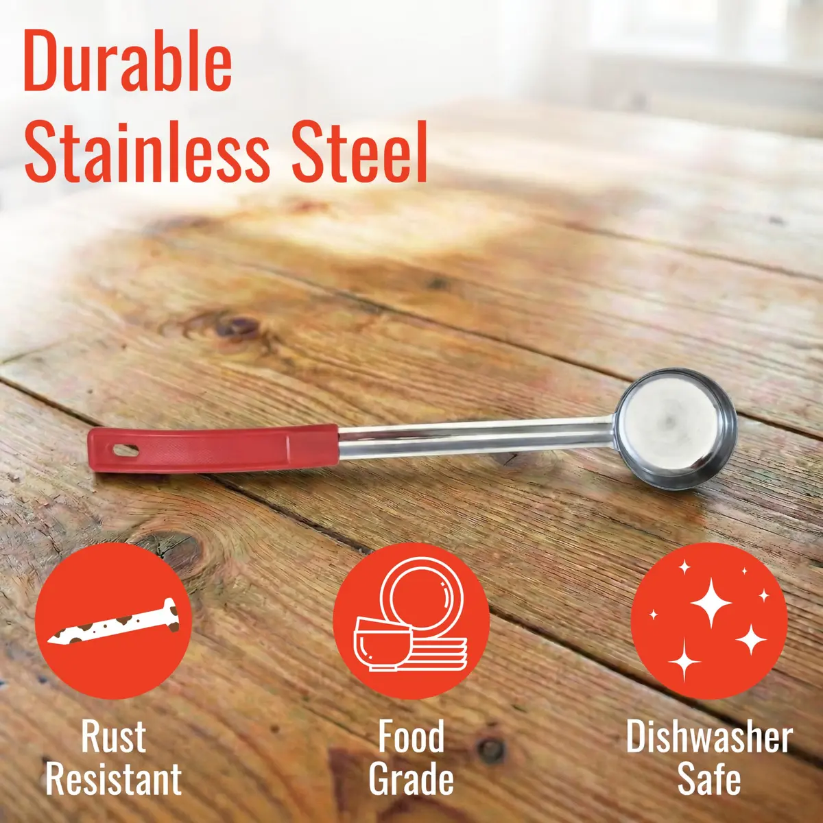 Habanerofire 2 oz Solid Stainless Steel Portion Control Ladle Spoodle - Pack of 2 | Commercial Grade for Soups & Sauces - view 4