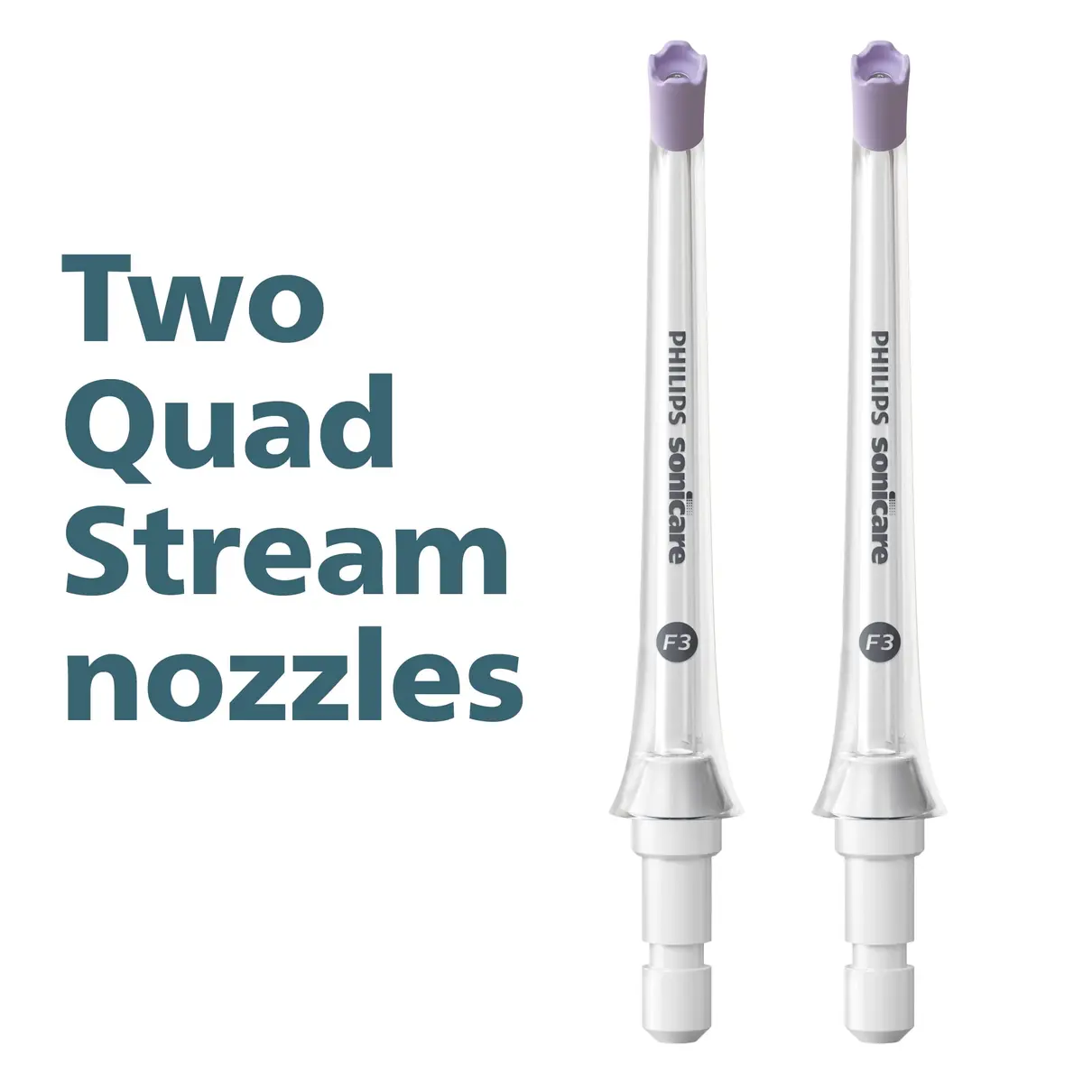 Philips Sonicare Power Flosser Quad Stream Tips (F3) 2pk White | 4 Wide Streams for Deep Clean - view 5