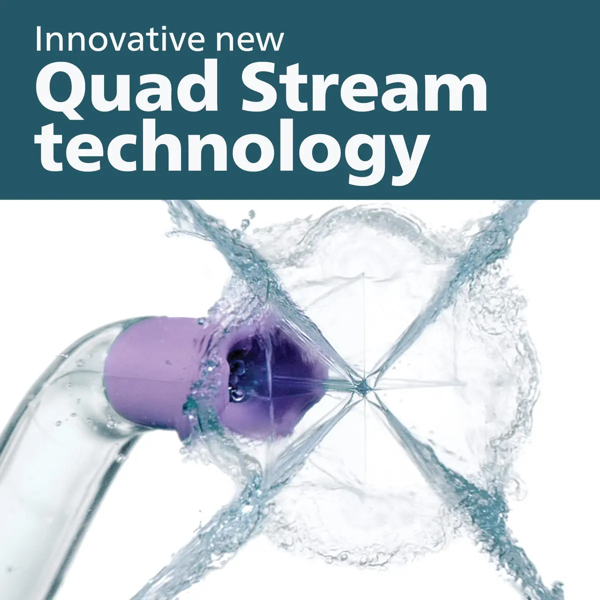 Philips Sonicare Power Flosser Quad Stream Tips (F3) 2pk White | 4 Wide Streams for Deep Clean - view 2