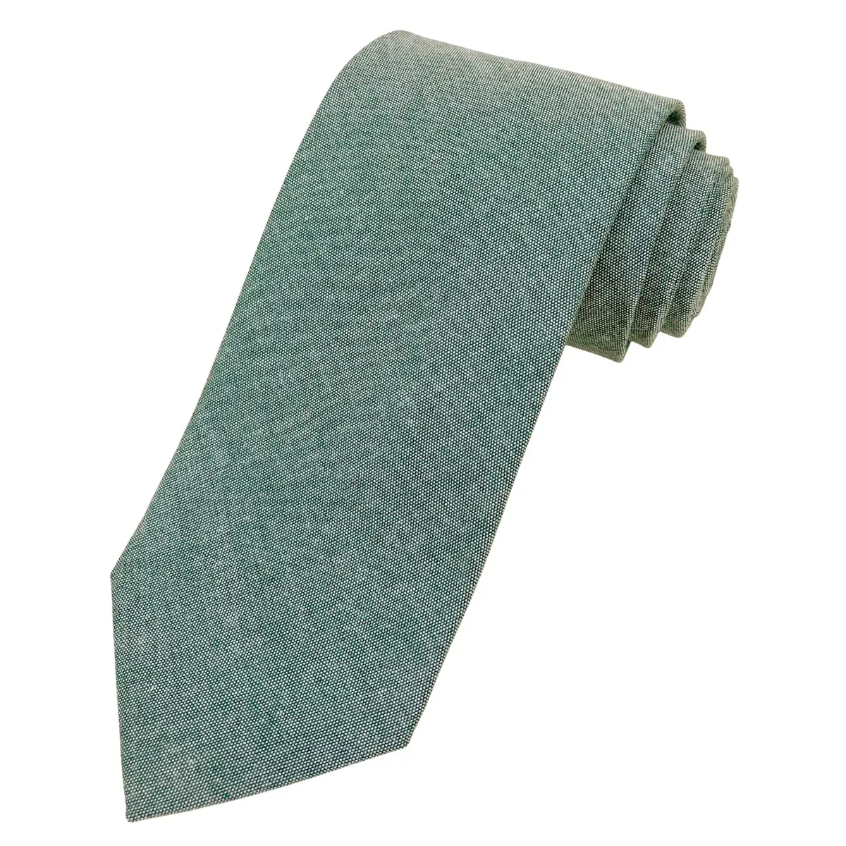 JNJSTELLA Men's Cotton Solid Necktie 3.15" Sage Green | Classic Formal & Casual Style - main product image