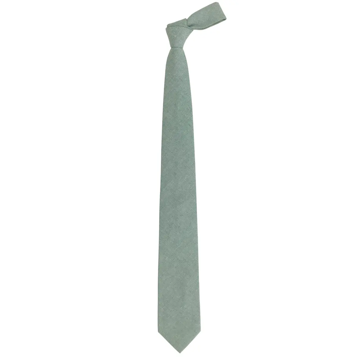 JNJSTELLA Men's Cotton Solid Necktie 3.15" Sage Green | Classic Formal & Casual Style - view 3