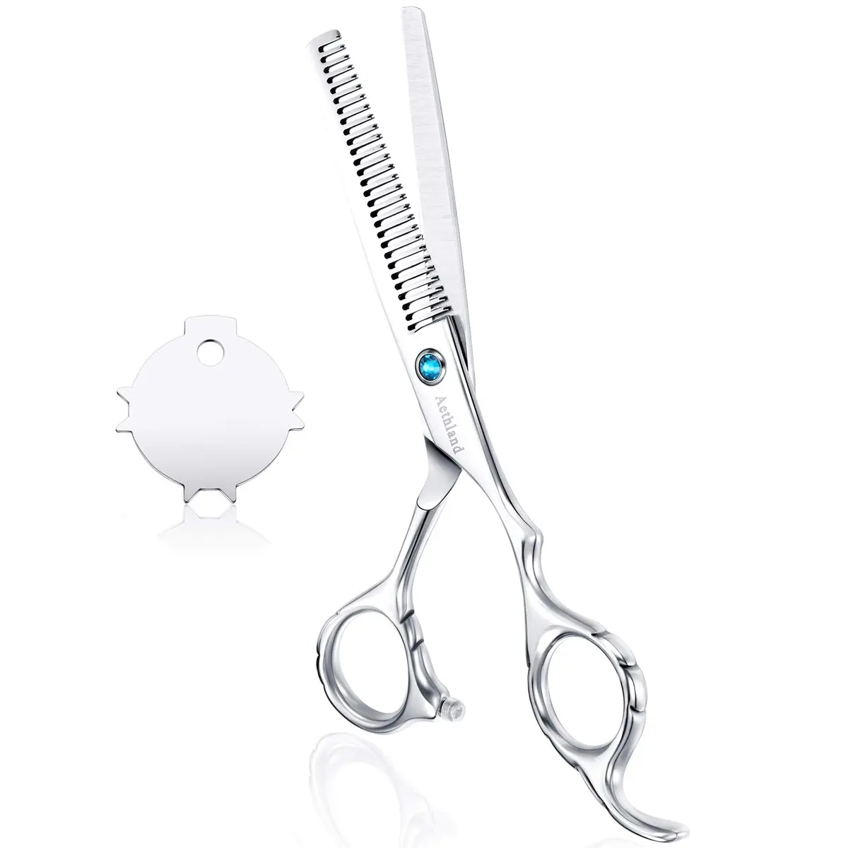 Aethland Japanese 9CR Stainless Steel Thinning Shears 6.5 Inch | Professional Barber Blending Teeth Scissors - main product image