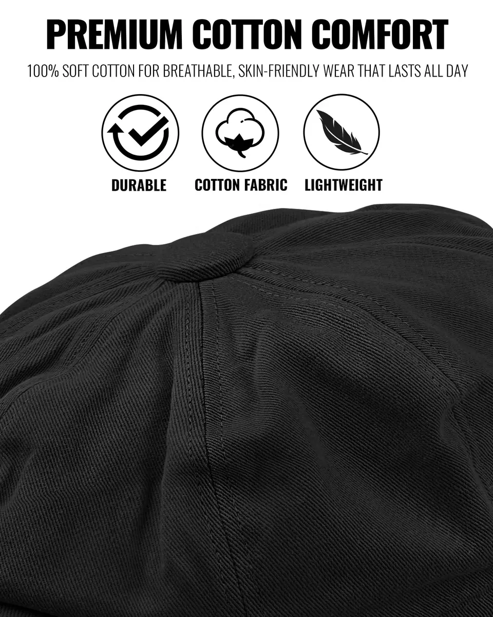 Croogo Cotton Irish Cap Fitted 22-23.6" | Classic Newsboy Style for Men & Women - view 6