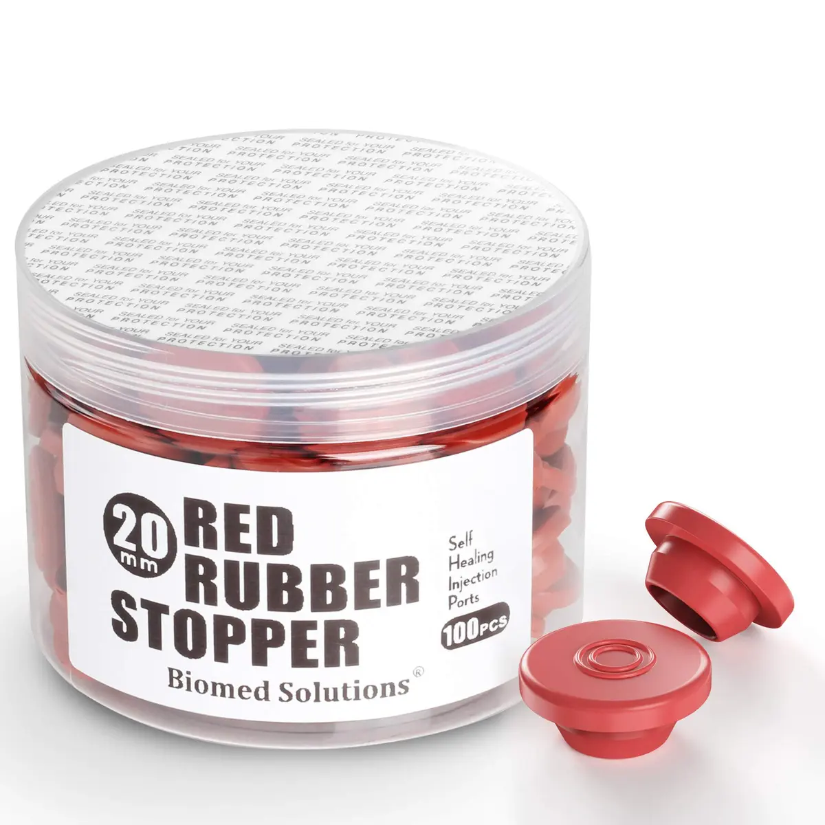 Biomed Solutions Self Healing Injection Ports 20mm Red | Reusable, Lab & Mushroom Use (70-120 chars) - main product image