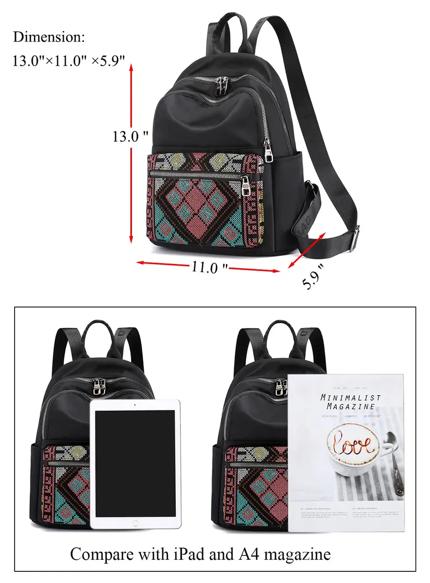 Collsants Small Nylon Backpack for Women Lightweight Mini Backpack Purse Travel Daypack (SH) | Water-Resistant & Compact - view 4