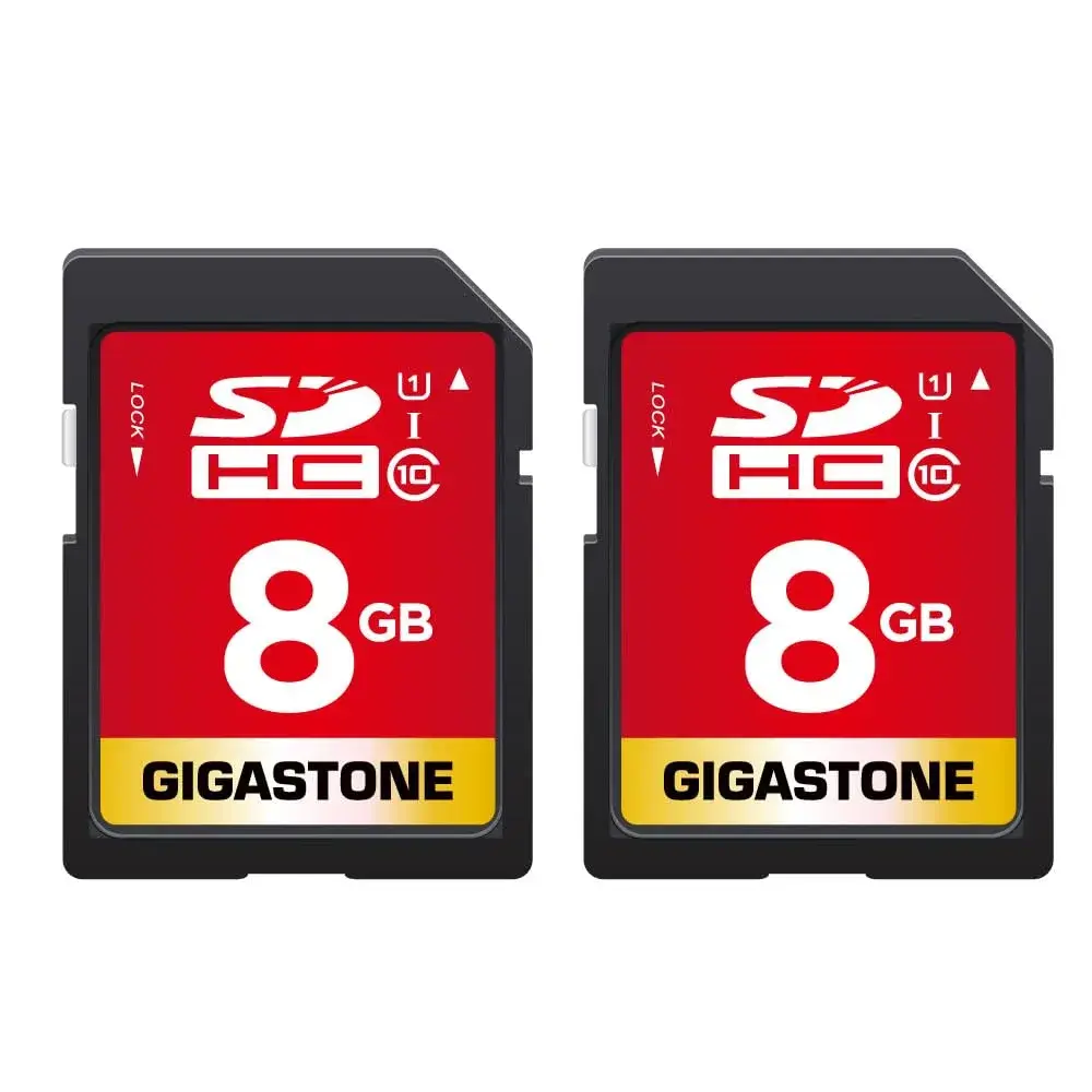 Gigastone 8GB SDHC Memory Card 2-Pack (16GB Total) | UHS-I U1 Class 10 Speed Up to 80MB/s - main product image