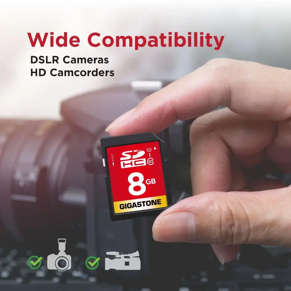 Gigastone 8GB SDHC Memory Card 2-Pack (16GB Total) | UHS-I U1 Class 10 Speed Up to 80MB/s - view 6