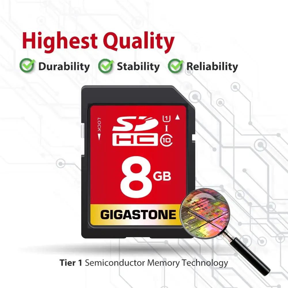 Gigastone 8GB SDHC Memory Card 2-Pack (16GB Total) | UHS-I U1 Class 10 Speed Up to 80MB/s - view 7