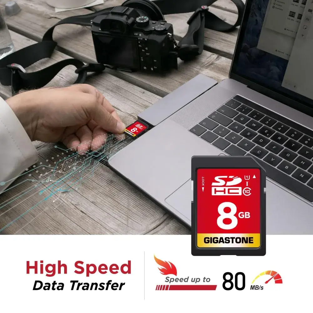 Gigastone 8GB SDHC Memory Card 2-Pack (16GB Total) | UHS-I U1 Class 10 Speed Up to 80MB/s - view 3