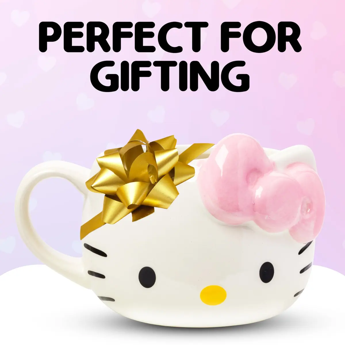 Silver Buffalo Sanrio Hello Kitty Pink Bow 20oz Mug | 3D Sculpted Ceramic, BPA-Free, Hand Wash Only - view 5